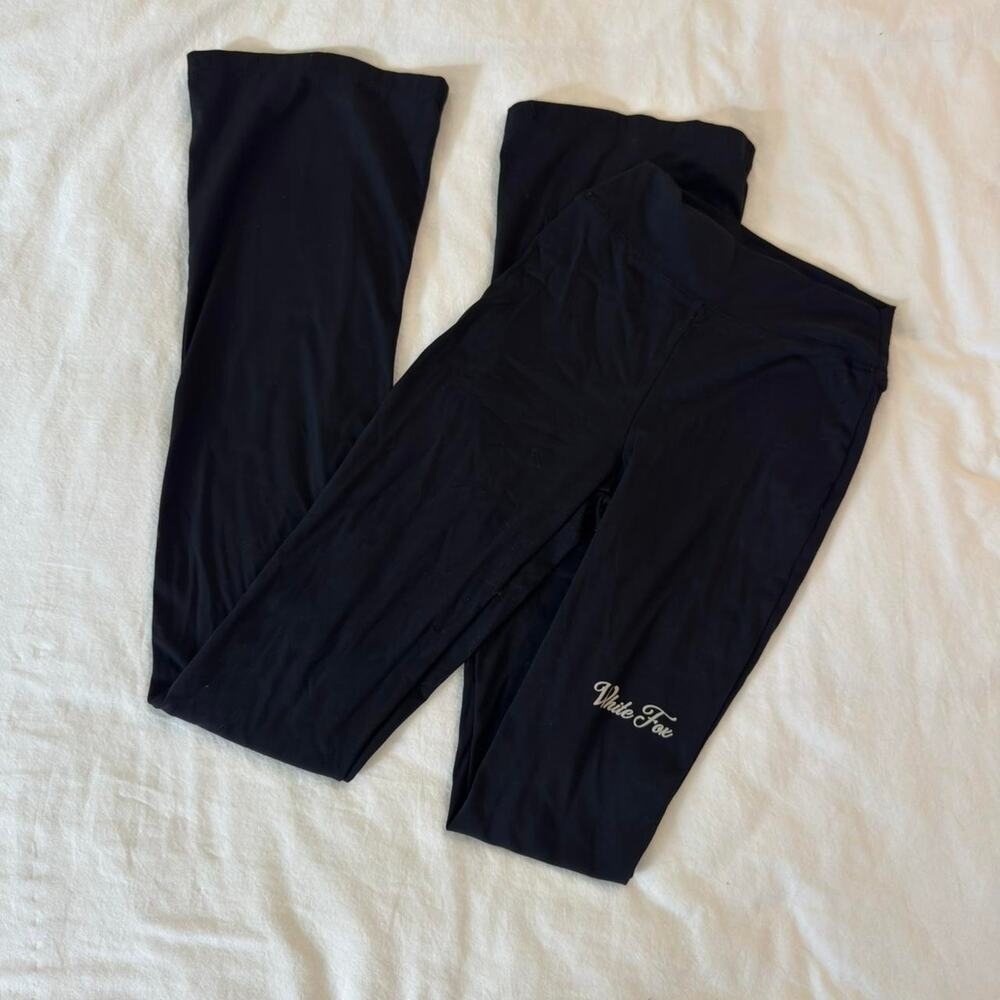 Black white fox flare leggings‎